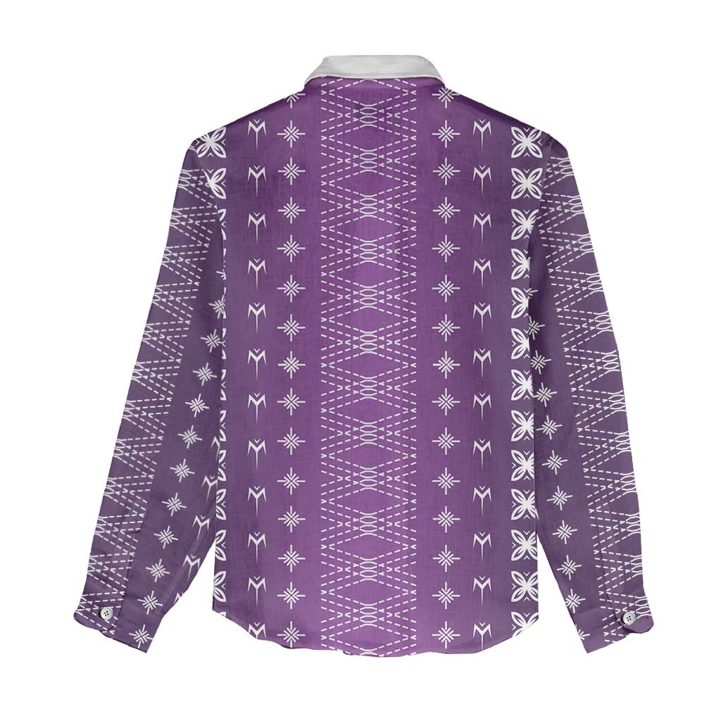 Purple Samoa Malu Tattoo Inspired Women Casual Shirt - Polynesian Pride