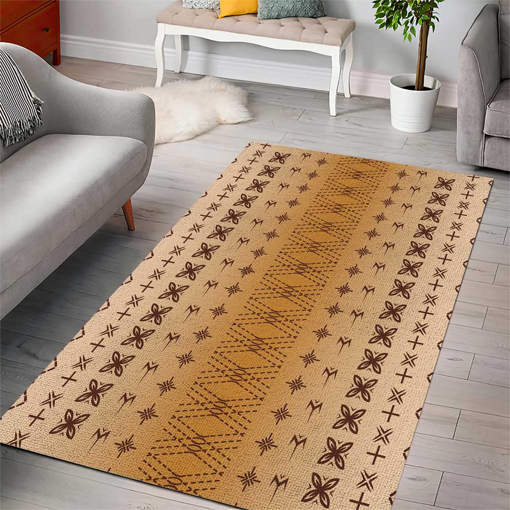 Beige Samoa Malu Tattoo Inspired Area Rug - Polynesian Pride