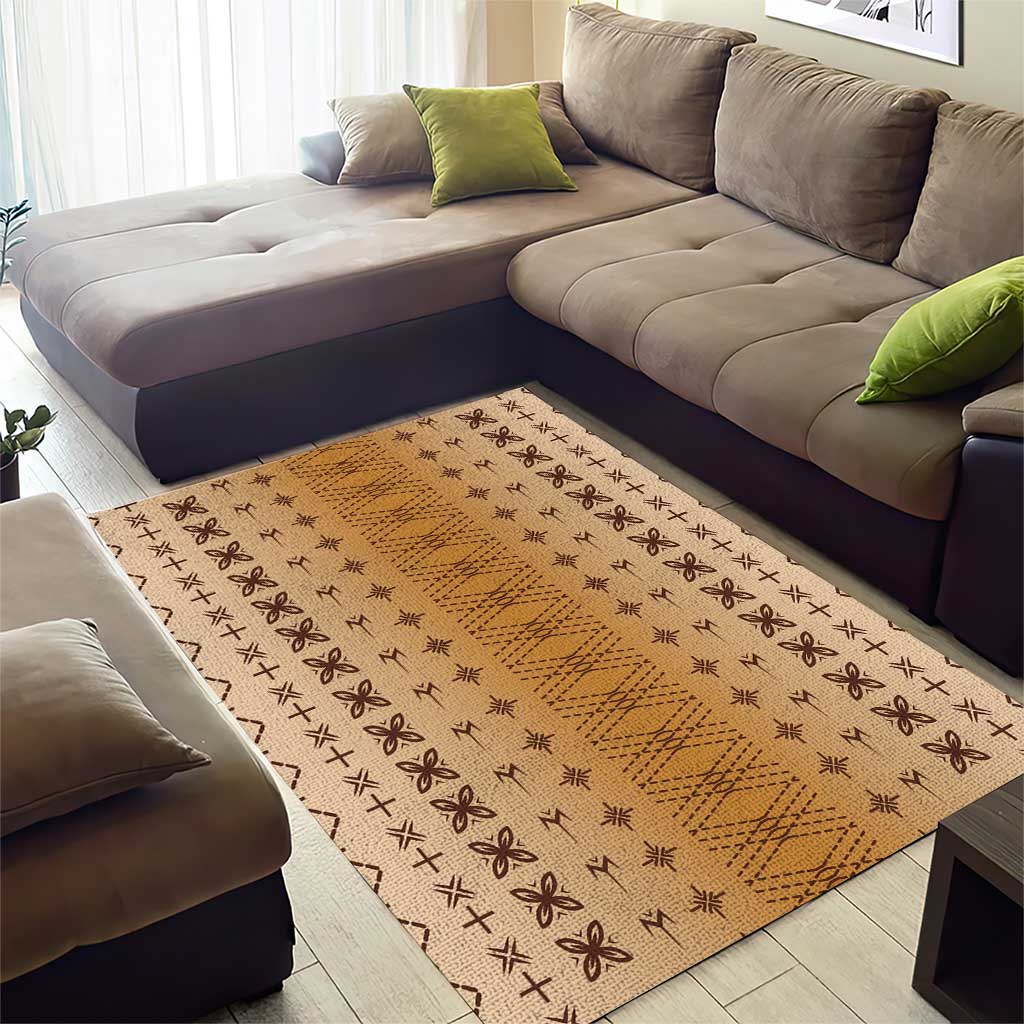 Beige Samoa Malu Tattoo Inspired Area Rug - Polynesian Pride