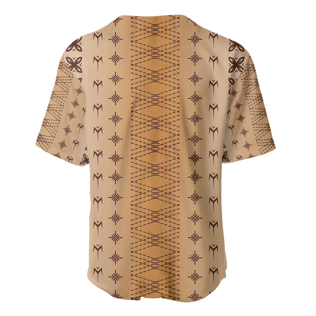 Beige Samoa Malu Tattoo Inspired Baseball Jersey - Polynesian Pride