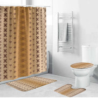 Beige Samoa Malu Tattoo Inspired Bathroom Set - Polynesian Pride