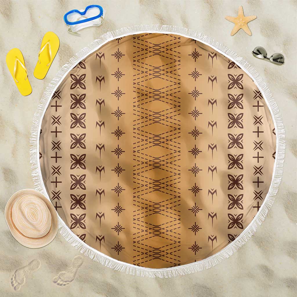 Beige Samoa Malu Tattoo Inspired Beach Blanket - Polynesian Pride