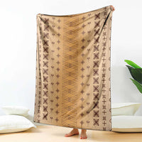 Beige Samoa Malu Tattoo Inspired Blanket - Polynesian Pride