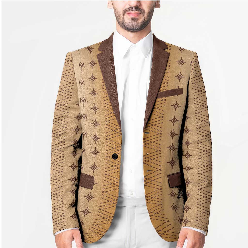 Beige Samoa Malu Tattoo Inspired Blazer - Polynesian Pride