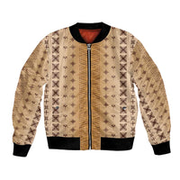 Beige Samoa Malu Tattoo Inspired Bomber Jacket - Polynesian Pride