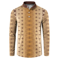 Beige Samoa Malu Tattoo Inspired Button Sweatshirt LT05 Beige - Polynesian Pride