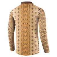 Beige Samoa Malu Tattoo Inspired Button Sweatshirt LT05 - Polynesian Pride