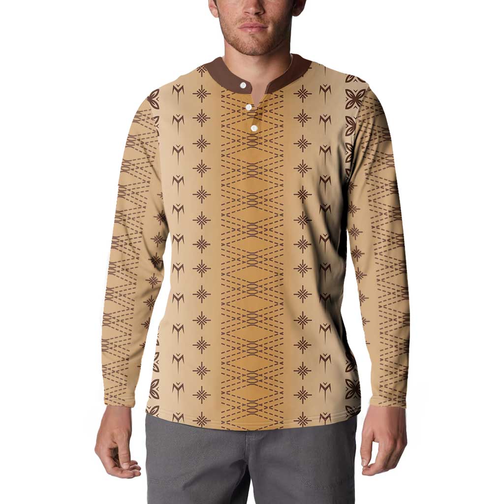 Beige Samoa Malu Tattoo Inspired Button Sweatshirt LT05 - Polynesian Pride