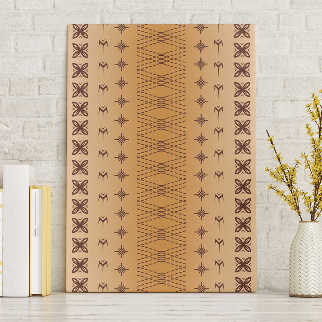 Beige Samoa Malu Tattoo Inspired Canvas Wall Art - Polynesian Pride