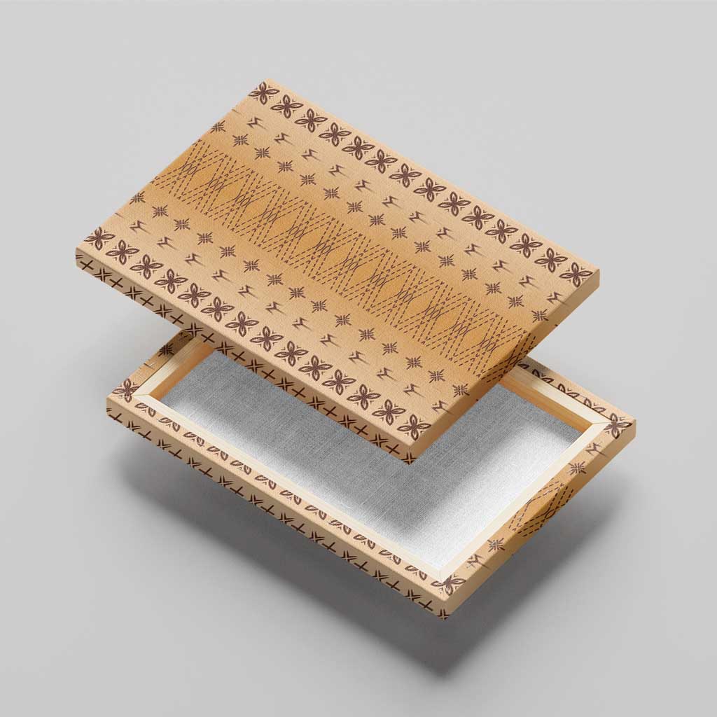 Beige Samoa Malu Tattoo Inspired Canvas Wall Art - Polynesian Pride