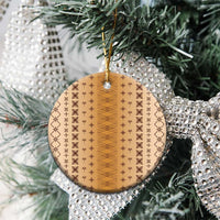 Beige Samoa Malu Tattoo Inspired Ceramic Ornament - Polynesian Pride