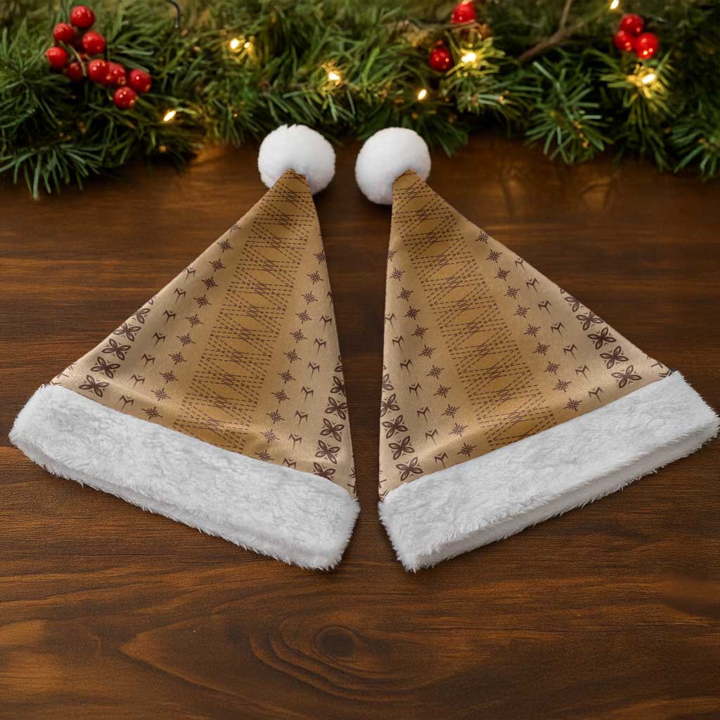 Beige Samoa Malu Tattoo Inspired Christmas Santa Hat LT05 - Polynesian Pride