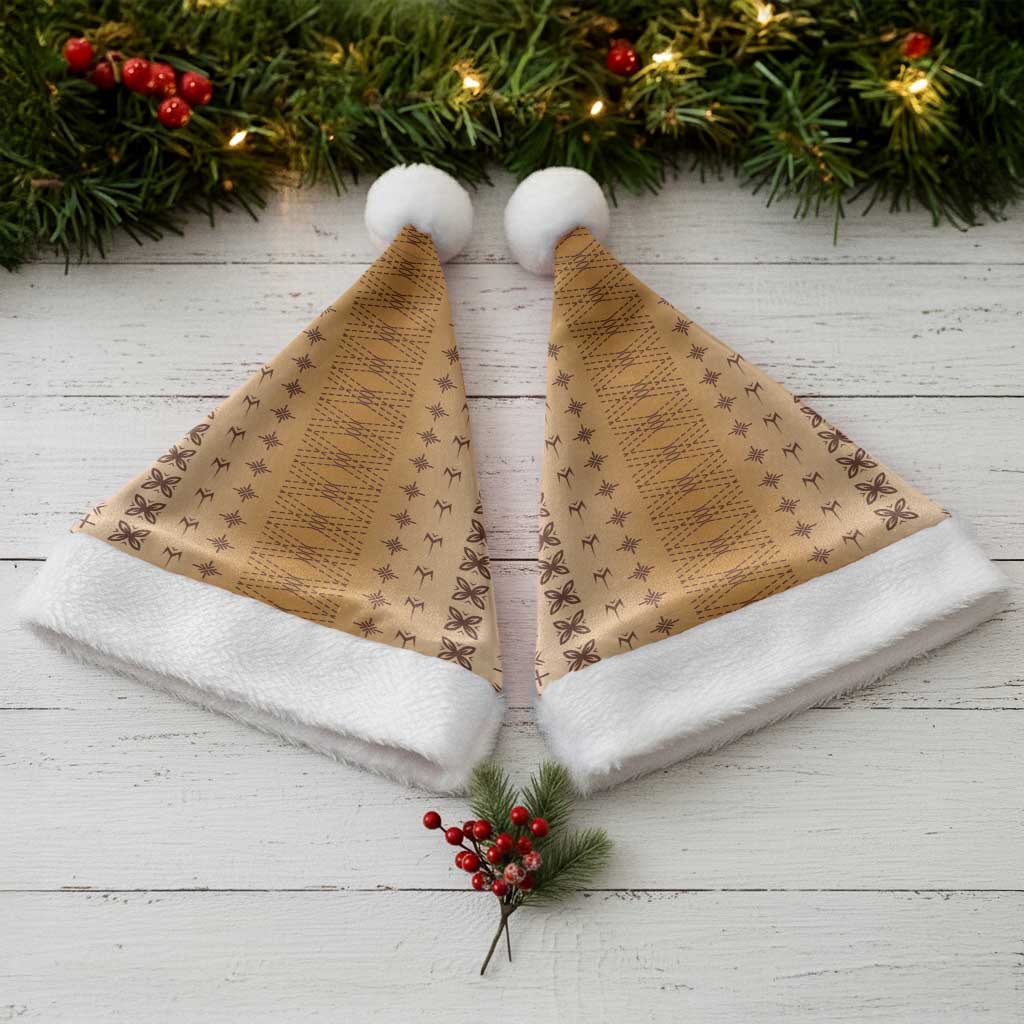 Beige Samoa Malu Tattoo Inspired Christmas Santa Hat LT05 - Polynesian Pride