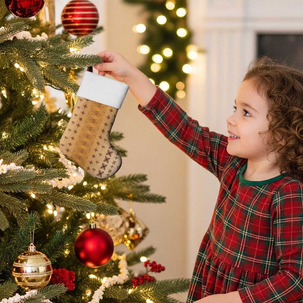 Beige Samoa Malu Tattoo Inspired Christmas Stocking - Polynesian Pride