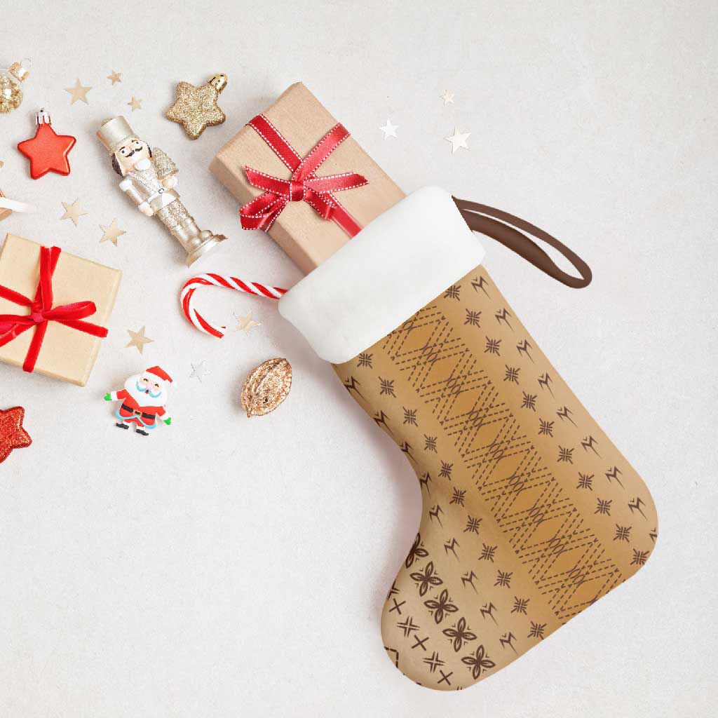 Beige Samoa Malu Tattoo Inspired Christmas Stocking - Polynesian Pride