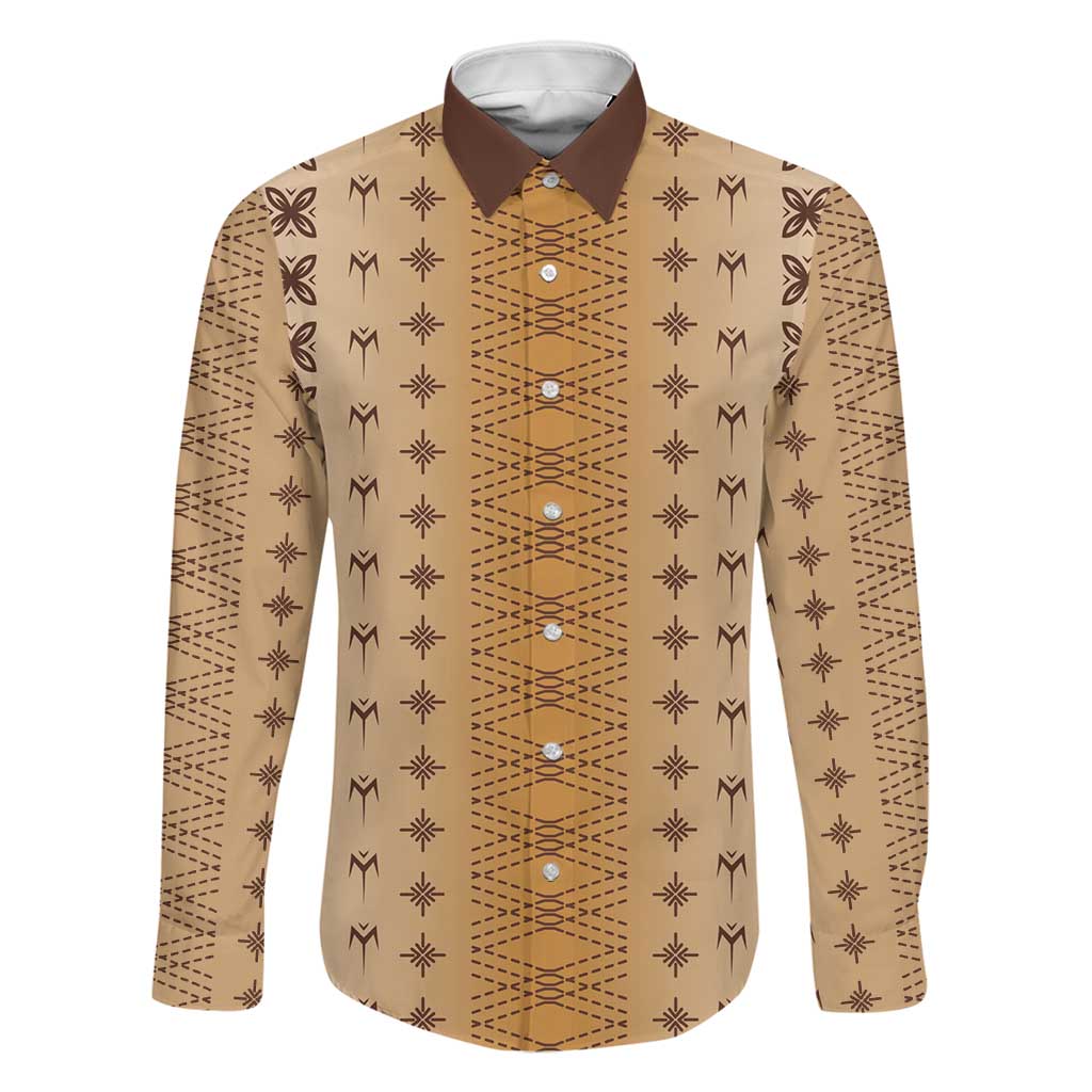 Beige Samoa Malu Tattoo Inspired Family Matching Puletasi and Hawaiian Shirt - Polynesian Pride