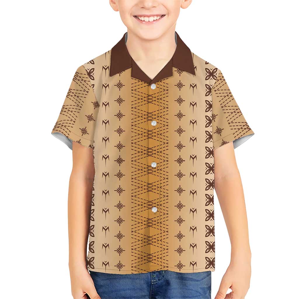 Beige Samoa Malu Tattoo Inspired Family Matching Puletasi and Hawaiian Shirt - Polynesian Pride