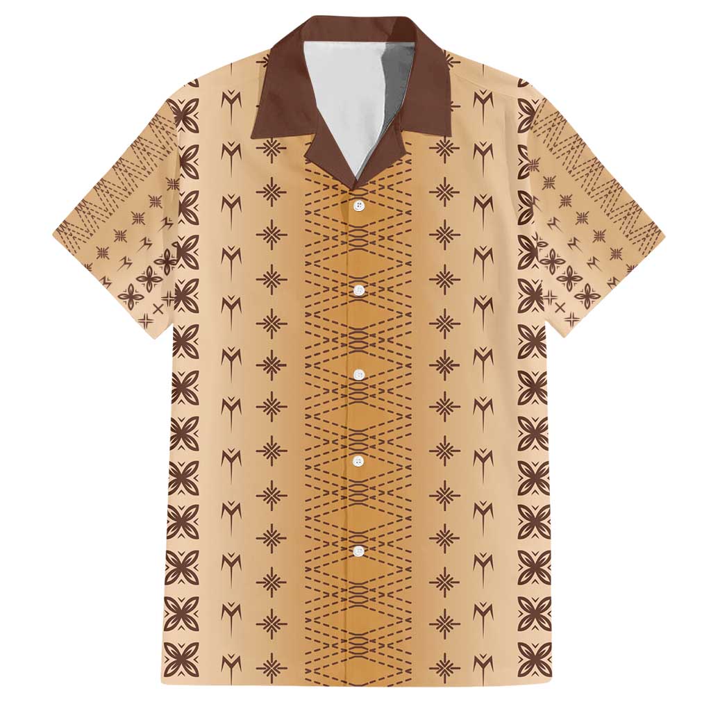 Beige Samoa Malu Tattoo Inspired Hawaiian Shirt - Polynesian Pride