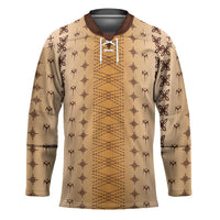 Beige Samoa Malu Tattoo Inspired Hockey Jersey - Polynesian Pride