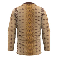 Beige Samoa Malu Tattoo Inspired Hockey Jersey - Polynesian Pride
