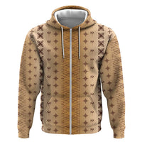 Beige Samoa Malu Tattoo Inspired Hoodie LT05 Zip Hoodie Beige - Polynesian Pride