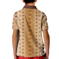 Beige Samoa Malu Tattoo Inspired Kid Polo Shirt LT05 - Polynesian Pride