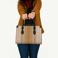 Beige Samoa Malu Tattoo Inspired Leather Bag LT05 - Polynesian Pride