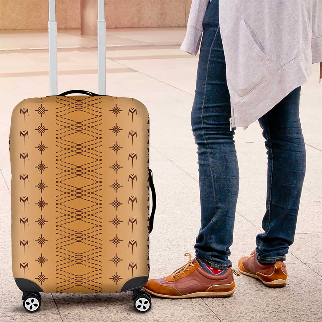 Beige Samoa Malu Tattoo Inspired Luggage Cover - Polynesian Pride