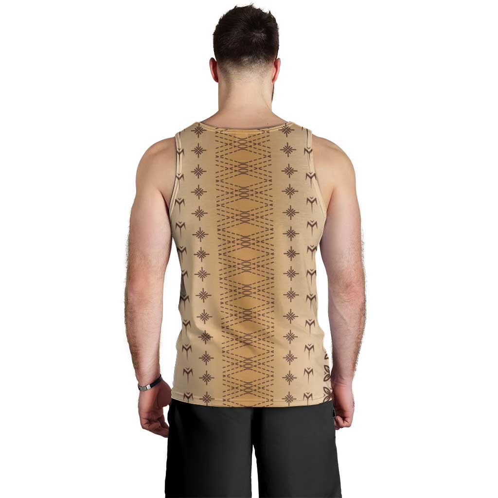 Beige Samoa Malu Tattoo Inspired Men Tank Top LT05 - Polynesian Pride