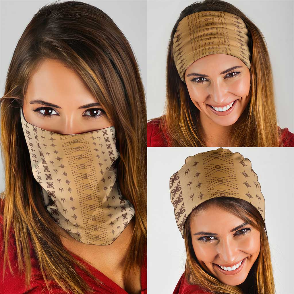Beige Samoa Malu Tattoo Inspired Neck Gaiter - Polynesian Pride