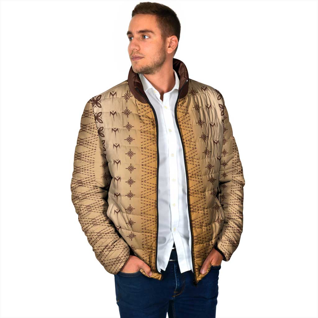 Beige Samoa Malu Tattoo Inspired Padded Jacket LT05 - Polynesian Pride