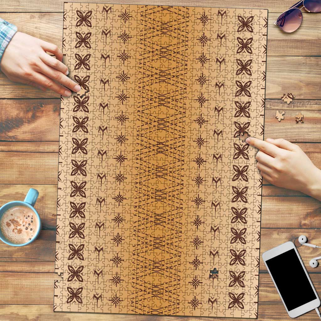 Beige Samoa Malu Tattoo Inspired Puzzle - Polynesian Pride