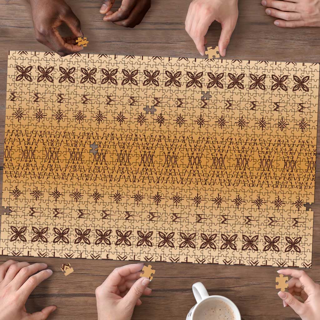 Beige Samoa Malu Tattoo Inspired Puzzle - Polynesian Pride