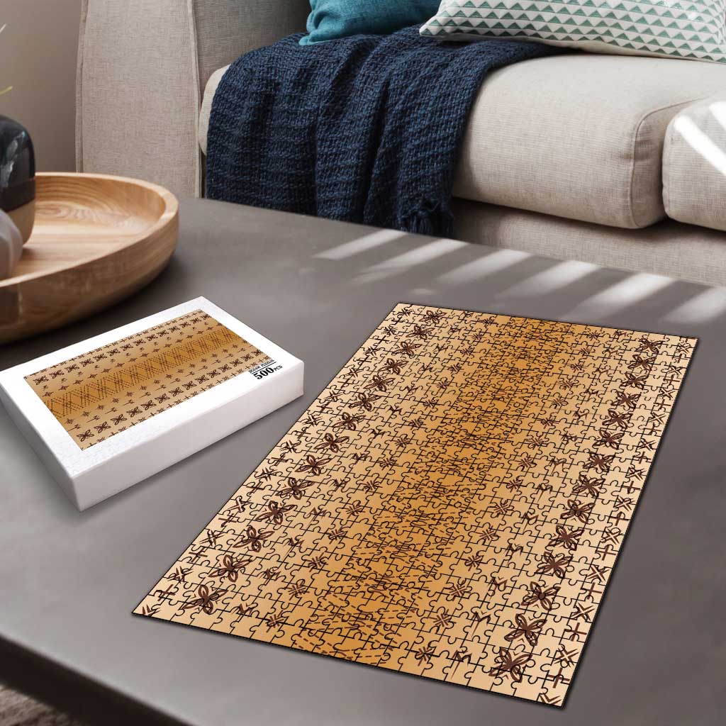 Beige Samoa Malu Tattoo Inspired Puzzle - Polynesian Pride