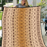 Beige Samoa Malu Tattoo Inspired Quilt - Polynesian Pride