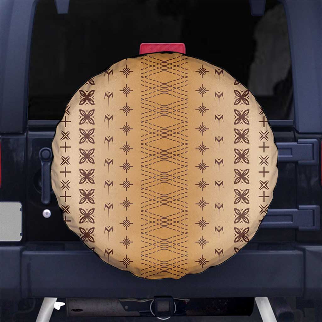 Beige Samoa Malu Tattoo Inspired Spare Tire Cover - Polynesian Pride