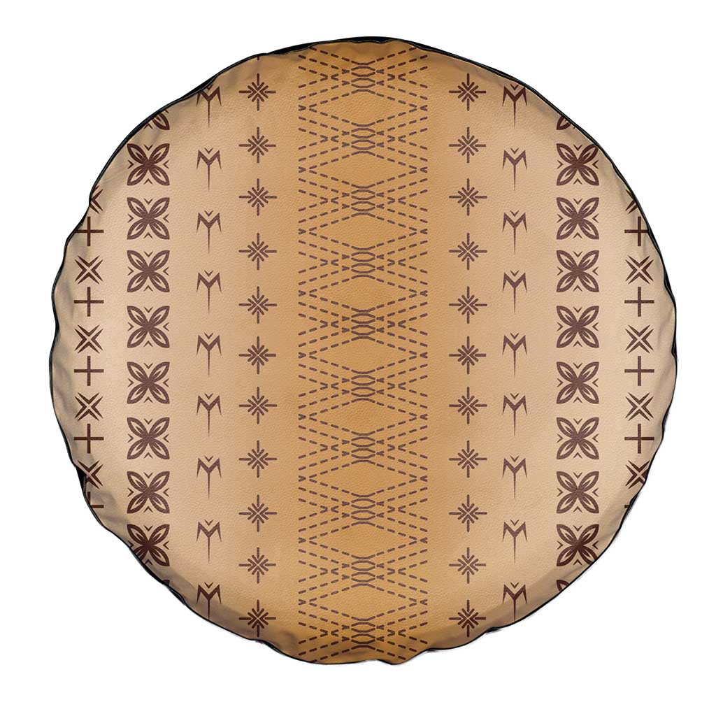 Beige Samoa Malu Tattoo Inspired Spare Tire Cover - Polynesian Pride