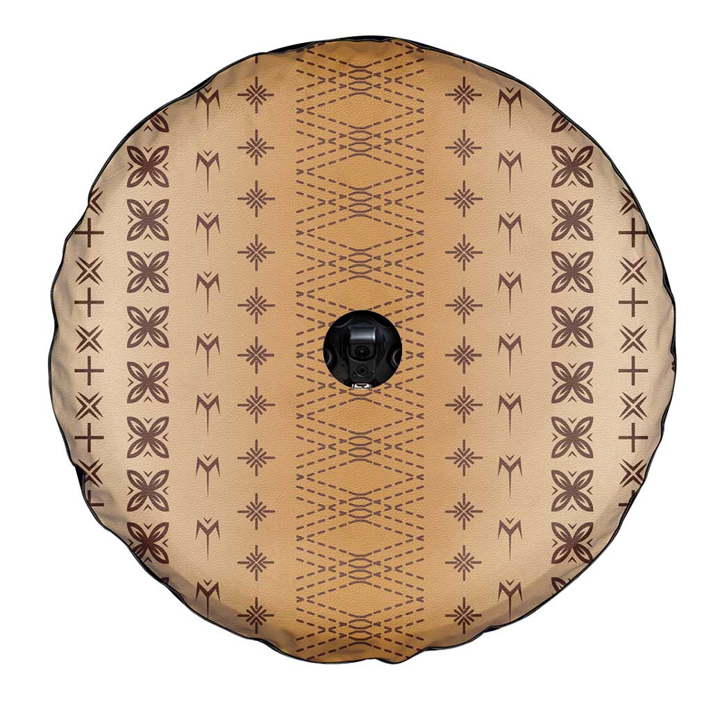 Beige Samoa Malu Tattoo Inspired Spare Tire Cover - Polynesian Pride