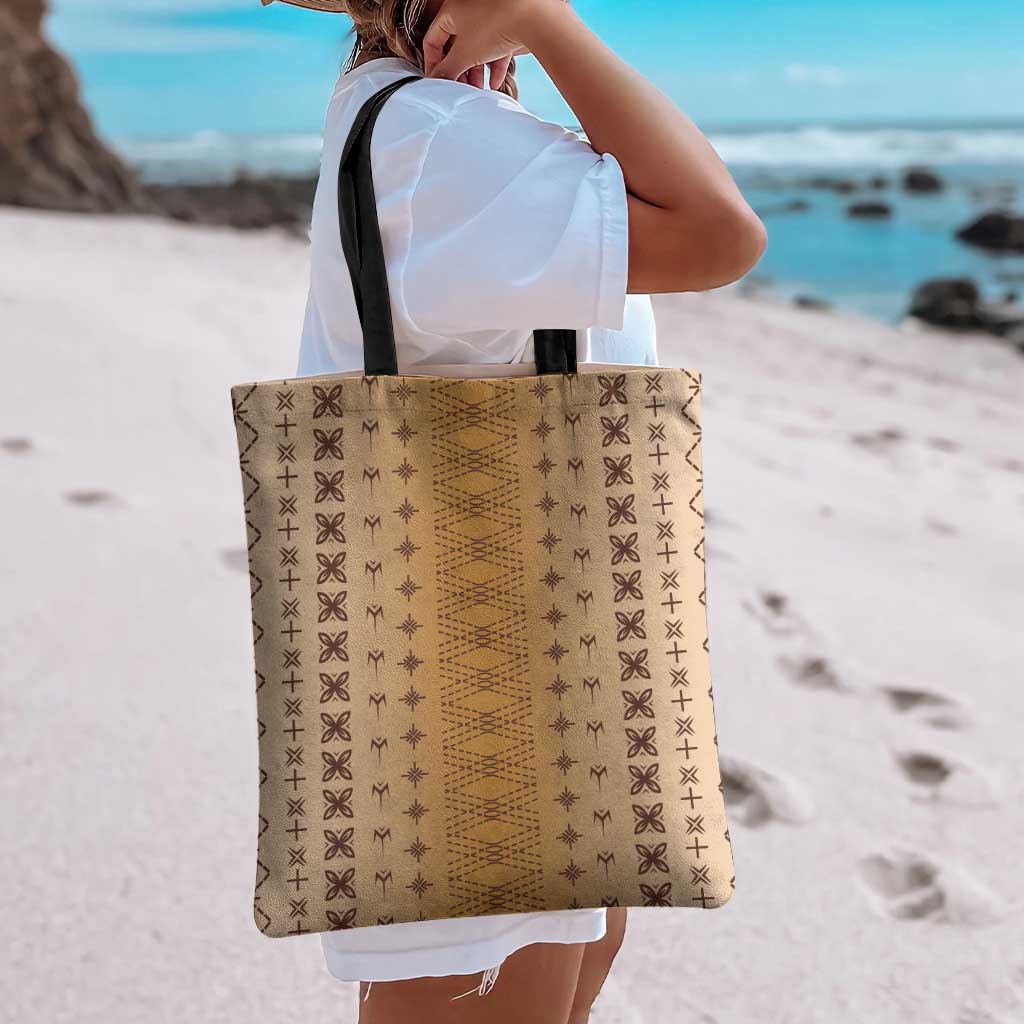Beige Samoa Malu Tattoo Inspired Tote Bag LT05 - Polynesian Pride