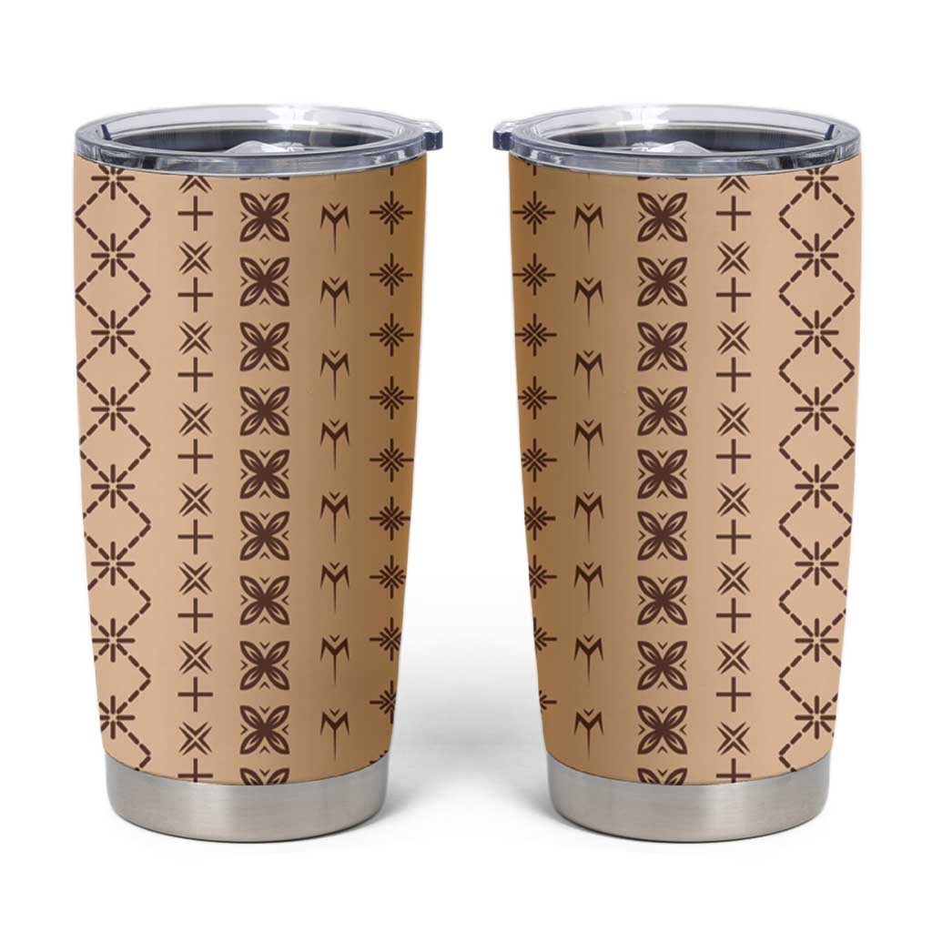 Beige Samoa Malu Tattoo Inspired Tumbler Cup LT05 Beige - Polynesian Pride