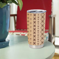 Beige Samoa Malu Tattoo Inspired Tumbler Cup LT05 - Polynesian Pride