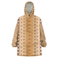 Beige Samoa Malu Tattoo Inspired Wearable Blanket Hoodie - Polynesian Pride