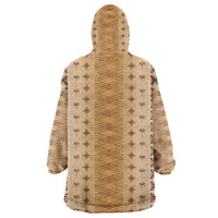 Beige Samoa Malu Tattoo Inspired Wearable Blanket Hoodie - Polynesian Pride