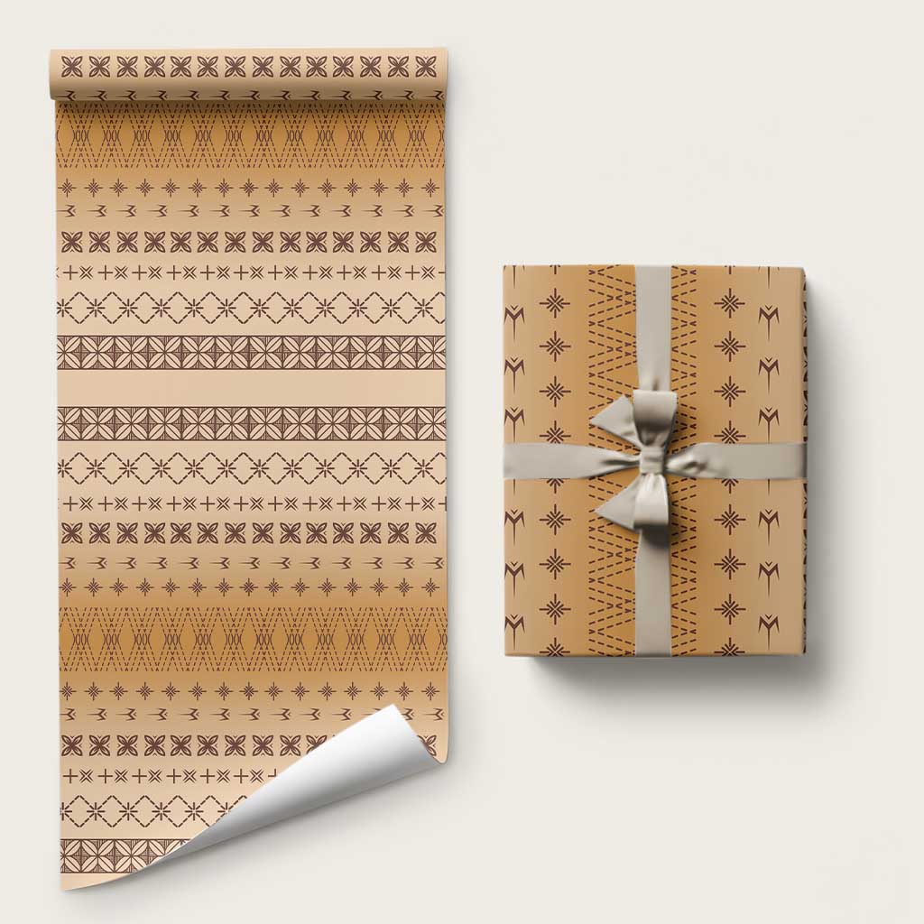 Beige Samoa Malu Tattoo Inspired Wrapping Paper