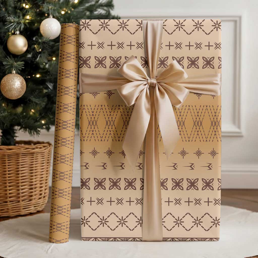 Beige Samoa Malu Tattoo Inspired Wrapping Paper