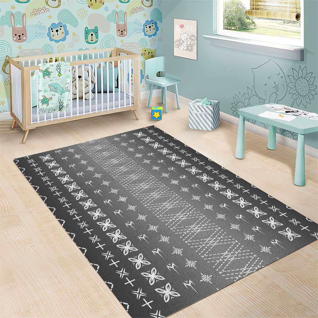 Black Samoa Malu Tattoo Inspired Area Rug - Polynesian Pride