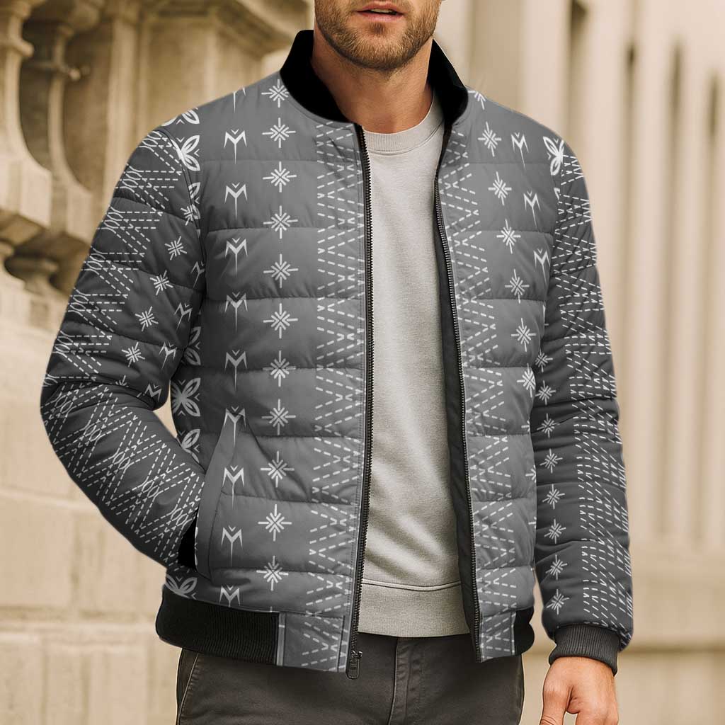 Black Samoa Malu Tattoo Inspired Bomber Puffer Jacket LT05 - Polynesian Pride