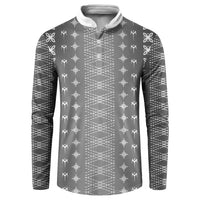 Black Samoa Malu Tattoo Inspired Button Sweatshirt LT05 Black - Polynesian Pride