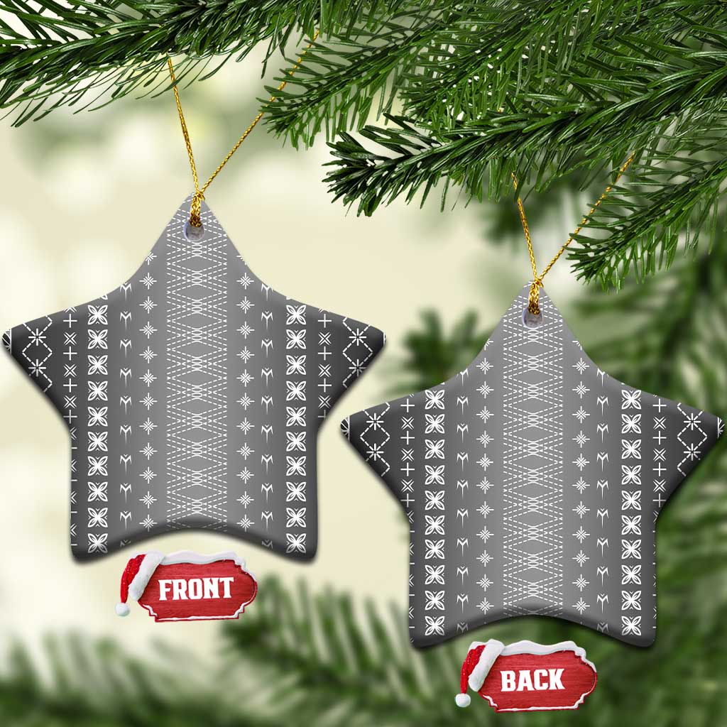 Black Samoa Malu Tattoo Inspired Ceramic Ornament - Polynesian Pride