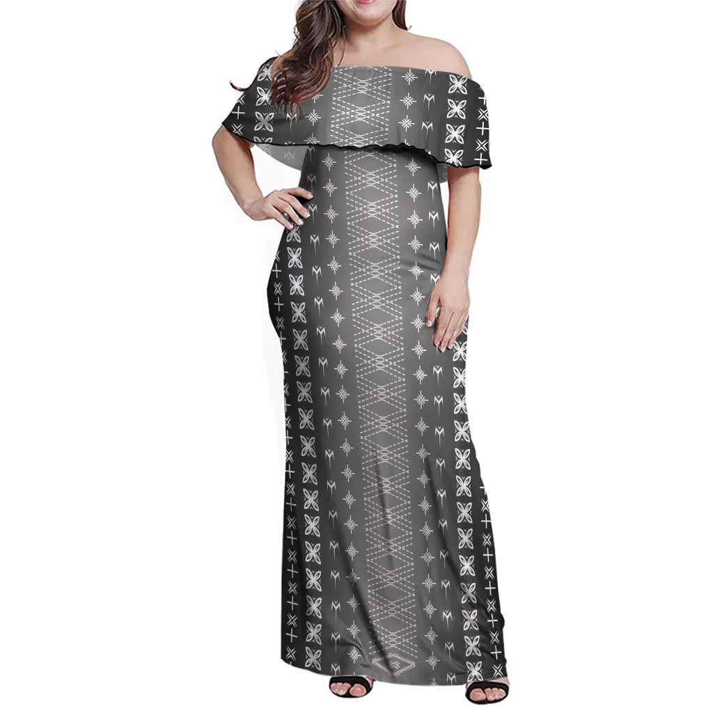 Black Samoa Malu Tattoo Inspired Family Matching Off Shoulder Maxi Dress and Hawaiian Shirt - Polynesian Pride